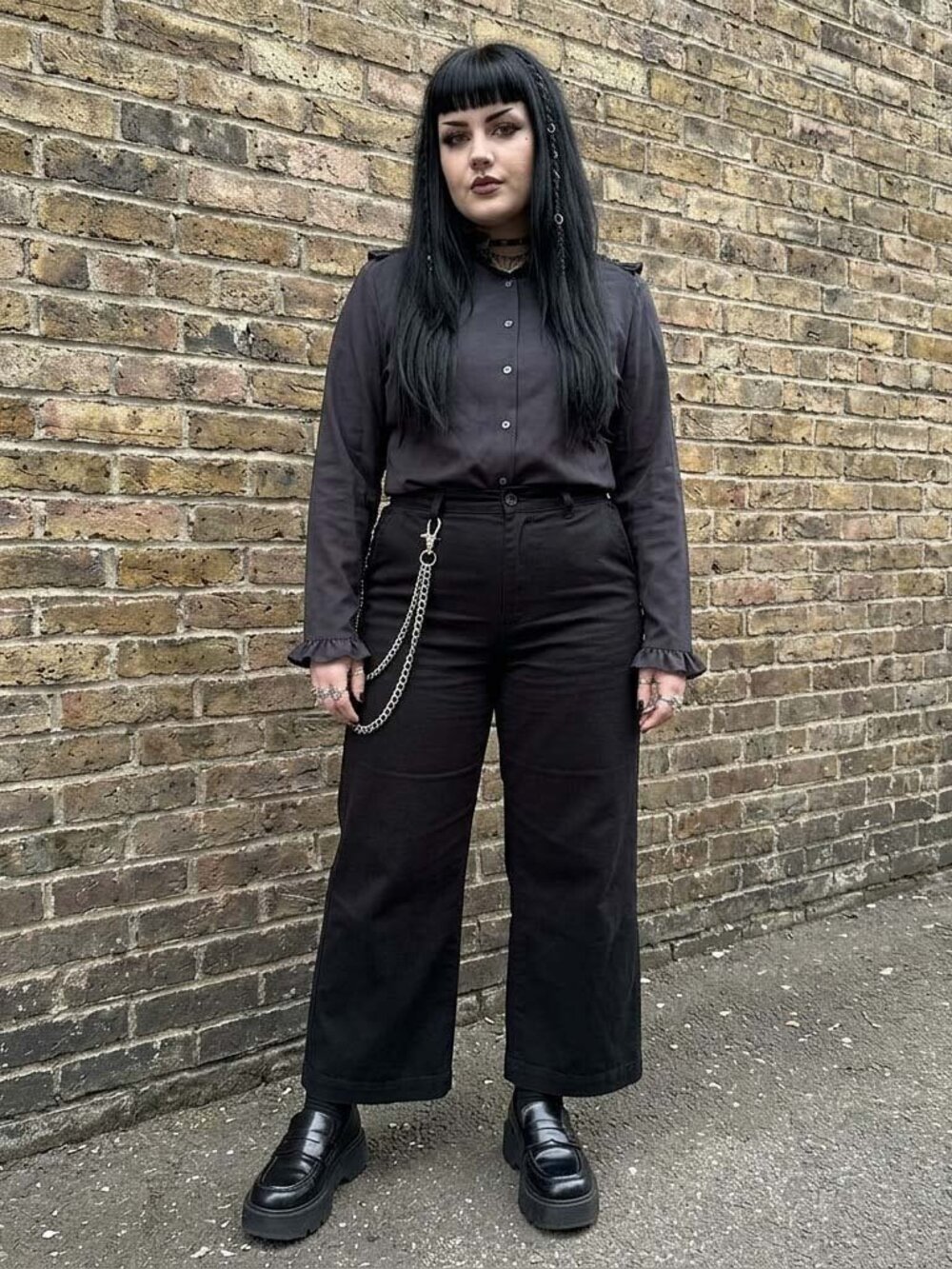Judy Bond Vintage 1970’s Ruffle Black Blouse